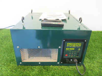Record Power Two Stage Air Cleaner Version 3.0, Model AC400, with Remote 3 Speeds and Manual.