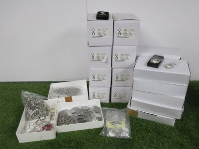 Lot to Include: 360 x Sublimation Heart Shaped Keyrings (2 x Styles), 20 x Teardrop Necklaces, 45 x Dog Tags, Quantity of Rings (As Viewed).