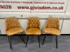 3 x Tan Leather Quilted Back Padded Armchairs.