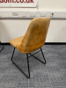 3 x Tan Leather Quilted Back Padded Armchairs. - 4