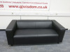 Ikea Black Faux Leather Reception Sofa, Size H64 x W177 x D86cm.