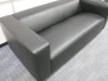 Ikea Black Faux Leather Reception Sofa, Size H64 x W177 x D86cm. - 3