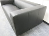 Ikea Black Faux Leather Reception Sofa, Size H64 x W177 x D86cm. - 4