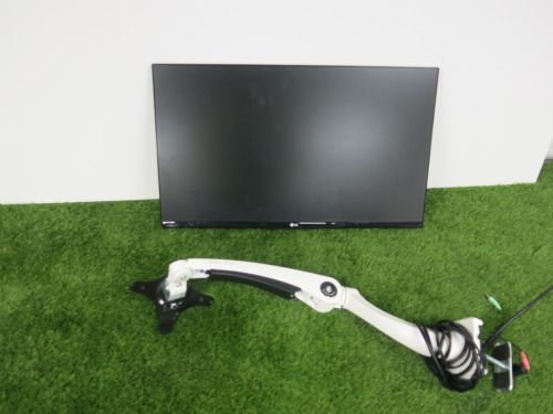 LG 23" Monitor, Model 23MP68VQ-P. Comes with Office Desk Mount. NOTE: requires power supply.