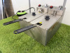Buffalo Twin Tank Twin Basket Electric Countertop Deep Fat Fryer, Model CU615. - 3