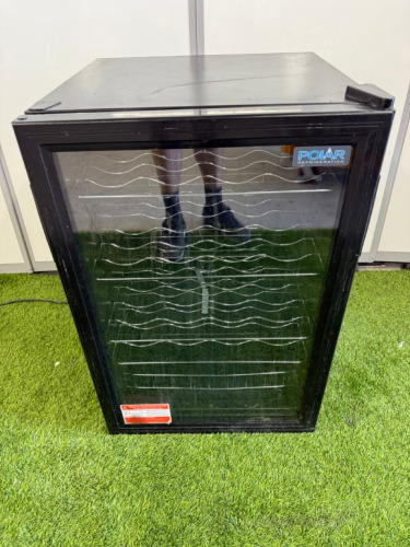 Polar Single Glass Door Wine Cooler, Model CE204, S/N 18050024. Size H84 x W55 x D55cm.