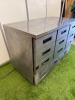Polar Stainless Steel 9 Drawer Counter Fridge, Model FA441, S/N 21231546. Size H85 x W135 x D70cm. - 2