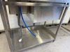Stainless Steel Double Bowl Sink with Ibergrif Mixer Tap with Pull Out Spray Hose, Pitcher Rinser & 1 x Stainless Steel Insert Trays. Size H85 x W155 x D55cm. NOTE: tap requires repair. - 5