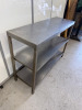 Stainless Steel Prep Table with 2 Shelves Under, Size H85 x W120 x D40cm. - 2