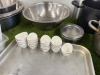 Quantity of Assorted Kitchen Accessories to Inlude:5 x Stainless Bowls, 1 x Colander, 10 x GN Containers, 1 x Tray,1 x Frying Pan, 1 x Sauce Pan, 3 x Stock Pots, 7 x Plastic Sauce Bottles & 22 x Dipping Bowls. - 4