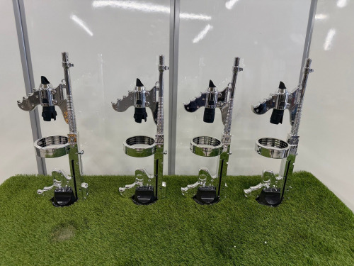 4 x Champagne Gun, Silver. Size H60cm.