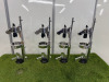 4 x Champagne Gun, Silver. Size H60cm.