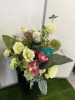 2 x Tall Black Plastic Vase with Assorted Faux Flowers. Size Vase H80 x D&iacute;a 37cm & 1 x Ceramic Vase, Size H26cm. - 3