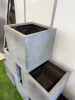6 x Square Fibre Stone Block Pottery Pots, Size H40 x W40 x D40cm (5 x Grey & 1 x Black). - 4