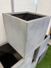 6 x Square Fibre Stone Block Pottery Pots, Size H40 x W40 x D40cm (5 x Grey & 1 x Black). - 5