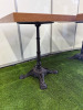 15 x Restaurant/Caf&eacute; Tables with Heavy Dark Wood Top & Black Metal Bases, Size H80 x W70 x D70cm. - 2