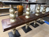 13 x Brown Wood Rectangular Top Tables with Square Black Metal Bases. Size H70cm x W70cm x D60cm. - 3