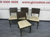30 x Dark Wood Restaurant/Cafe Chairs with Cream Faux Leather Upholstered Seat & Wooden Back.