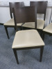 30 x Dark Wood Restaurant/Cafe Chairs with Cream Faux Leather Upholstered Seat & Wooden Back. - 2