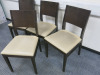 30 x Dark Wood Restaurant/Cafe Chairs with Cream Faux Leather Upholstered Seat & Wooden Back. - 3