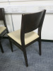 30 x Dark Wood Restaurant/Cafe Chairs with Cream Faux Leather Upholstered Seat & Wooden Back. - 4
