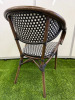44 x Black and White Woven Bamboo Metal Framed Lounge Chairs with Brown Wood Effect Finish on Arms and Legs. Size H82cm & W56cm. - 5