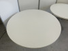 13 x Assorted Sized Round Restaurant/Caf&eacute; White Melamine Top Tables with Round Metal Bases to Include: 11 x Round, Size H75 x Diameter 90cm & 2 x Round, Size H75 x Diameter 120cm. - 2