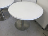 13 x Assorted Sized Round Restaurant/Caf&eacute; White Melamine Top Tables with Round Metal Bases to Include: 11 x Round, Size H75 x Diameter 90cm & 2 x Round, Size H75 x Diameter 120cm. - 3