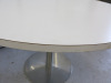 13 x Assorted Sized Round Restaurant/Caf&eacute; White Melamine Top Tables with Round Metal Bases to Include: 11 x Round, Size H75 x Diameter 90cm & 2 x Round, Size H75 x Diameter 120cm. - 6