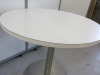 13 x Assorted Sized Round Restaurant/Caf&eacute; White Melamine Top Tables with Round Metal Bases to Include: 11 x Round, Size H75 x Diameter 90cm & 2 x Round, Size H75 x Diameter 120cm. - 10