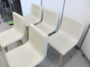 14 x Dining Chairs Upholstered in Cream Faux Leather On Wooden Frame Legs. - 3