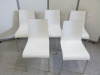 45 x Andi White Stacking Veneered One Piece Seat with Curved Backrest on Chrome Legs.