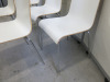 45 x Andi White Stacking Veneered One Piece Seat with Curved Backrest on Chrome Legs. - 3