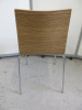 45 x Andi White Stacking Veneered One Piece Seat with Curved Backrest on Chrome Legs. - 5