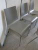 43 x Andi Grey Stacking Veneered One Piece Seat with Curved Backrest on Chrome Legs. - 2