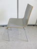 43 x Andi Grey Stacking Veneered One Piece Seat with Curved Backrest on Chrome Legs. - 5