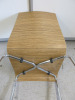 43 x Andi Grey Stacking Veneered One Piece Seat with Curved Backrest on Chrome Legs. - 7