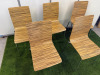 10 x Bolero Striped Stacking Veneered One Piece Seat with Backrest on Chrome Legs. - 2