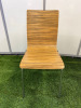 10 x Bolero Striped Stacking Veneered One Piece Seat with Backrest on Chrome Legs. - 4