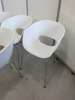 45 x White Plastic Bucket Chairs on Chrome Legs. - 2