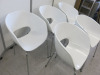 45 x White Plastic Bucket Chairs on Chrome Legs. - 3