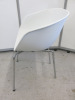 45 x White Plastic Bucket Chairs on Chrome Legs. - 6
