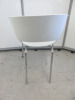 45 x White Plastic Bucket Chairs on Chrome Legs. - 7