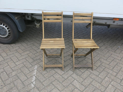 2 x Ikea Askholmen Folding Wooden Chairs, H85cm.