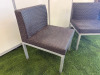 2 x Grey Bamboo Woven Garden Chairs on Metal Frame. Size H76cm, W54cm & D60cm. - 2