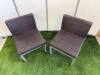 2 x Grey Bamboo Woven Garden Chairs on Metal Frame. Size H76cm, W54cm & D60cm. - 4