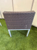 2 x Grey Bamboo Woven Garden Chairs on Metal Frame. Size H76cm, W54cm & D60cm. - 5