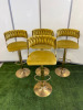4 x Gold Velour Stalls on Height Adjustable Gold Metal Frames.