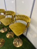 4 x Gold Velour Stalls on Height Adjustable Gold Metal Frames. - 3