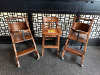 3 x Helo Dark Wood Children's High Chairs to Include: 2 x Mobile & 1 x Fixed.